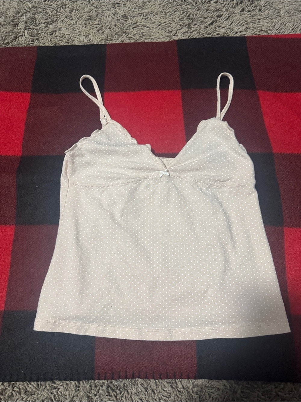 Brandy Melville Cream Polka Dot Cami